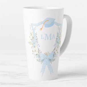 Tasse Latte Graduation En vichy Monogramme du sud de Preppy