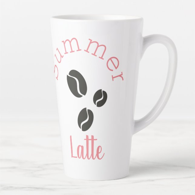 Tasse Latte Graine de café d'été mignonne (Droite)