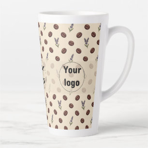 Tasse Latte Grains de café vintage et motif sans couture de la