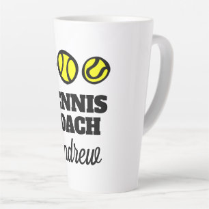 Tasse Latte Grand cadeau en latte pour instructeur de tennis