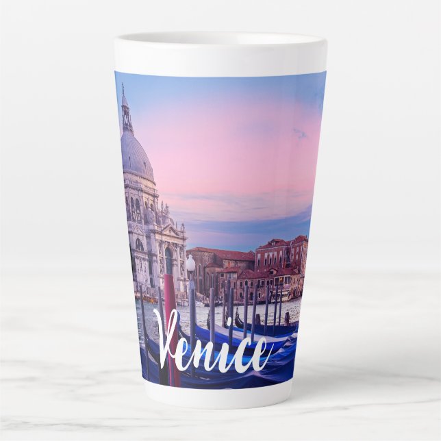 Tasse Latte Grand Canal avec gondoles et église à Venise (Devant)