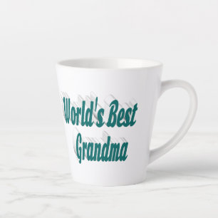 Tasse Latte Grand-mère typographie verte Fête des mères