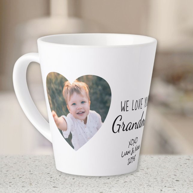 Tasse Latte Grand-mère Vous Aimez Photo Personnalisée (Créateur téléchargé)
