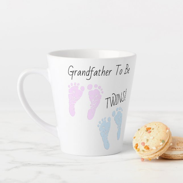 Tasse Latte Grand-père pour être jumeaux Faire-part personnali (En situation)