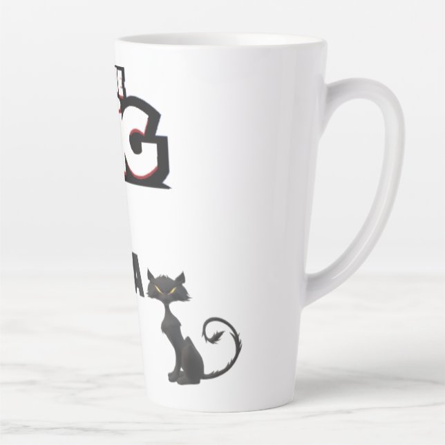Tasse Latte Grande mamma design pour chats cool (Droite)