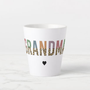 Tasse Latte Grandma multicolore cheetah leopard typographie Ca