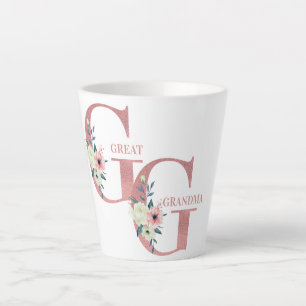 Tasse Latte Grandma Parties scintillant rose lettres