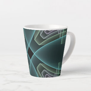 Tasse Latte Graphique géométrique Turquoise moderne