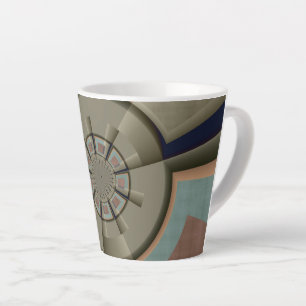 Tasse Latte Graphisme d'art fractal de l'harmonie des couleurs