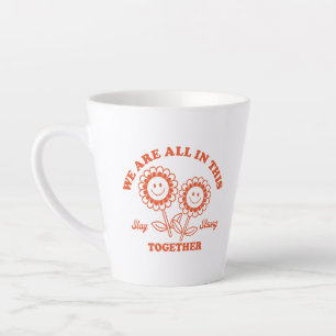 Tasse Latte Graphisme Fleur Joyeux Retro