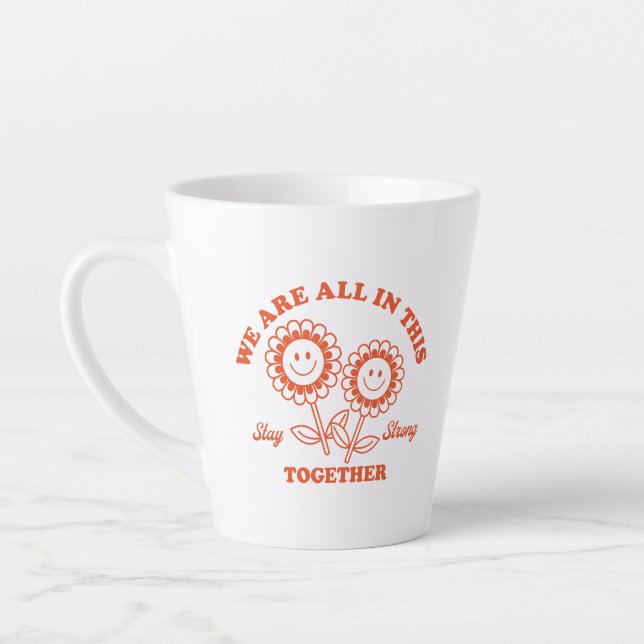 Tasse Latte Graphisme Fleur Joyeux Retro (Gauche)