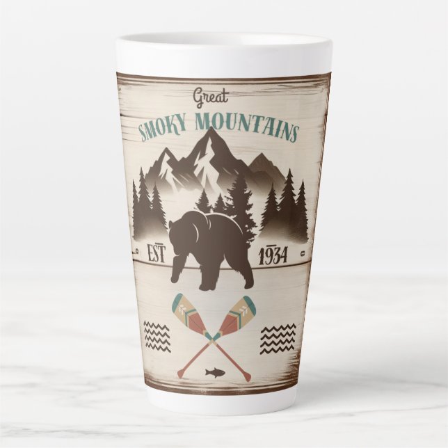 Tasse Latte Great Smoky Mountains, TN ours (Devant)