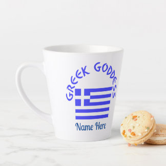 Tasse Latte Greek Goddess and Flag of Greece