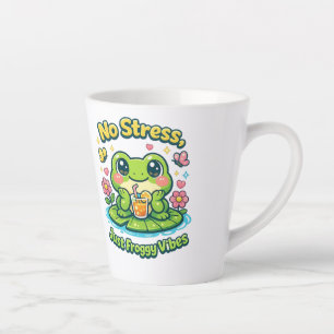 Tasse Latte Grenouille sans stress Conception de grenouille