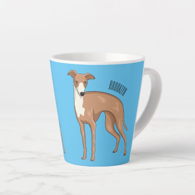 Tasse Latte Greyhound dog (Angle droit)