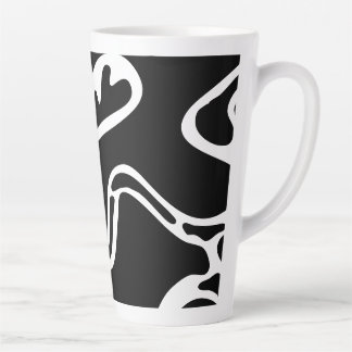 Tasse Latte Gribouillis Abstraits Noir et blanc 4 sur 8