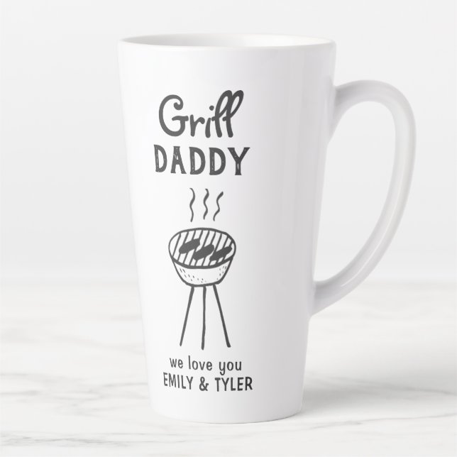 Tasse Latte Grill Daddy Dessin Animé Fête des Pères (Droite)