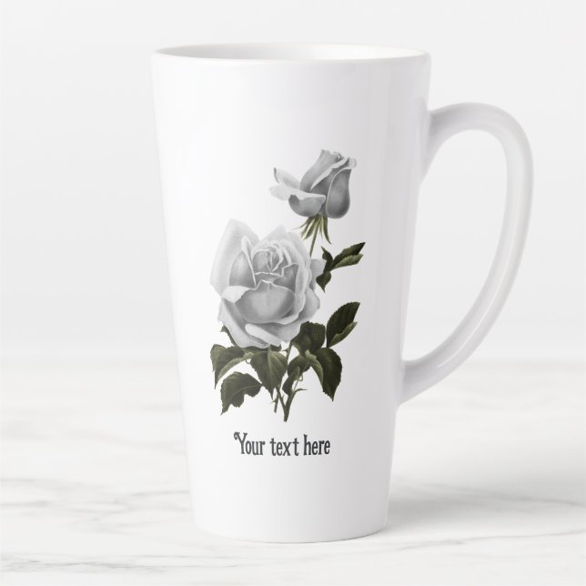 Tasse Latte Grimoire Rose Blanche (Droite)