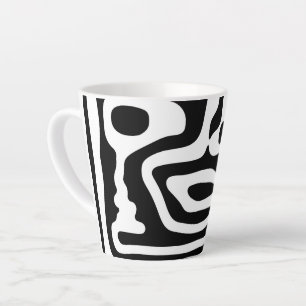 Tasse Latte Grip Vise : Noir et Blanc Abstrait