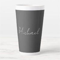 Gris blanc manuscrit minimaliste Votre nom
