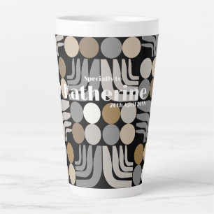 Tasse Latte Gris Noir Bohème