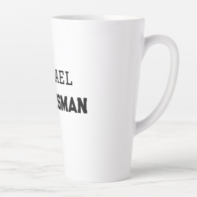 Tasse Latte Groomsman simple minimal ajouter nom moderne mascu (Droite)