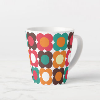 Tasse Latte Groovy 70s Retro Flower Pattern | Bold Boho Floral