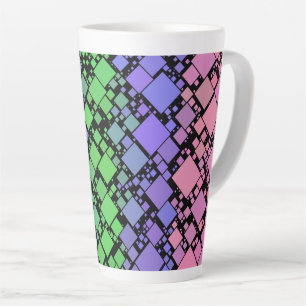 Tasse Latte Groovy Boho Rétro Mod Géométrique Fierté Trigender