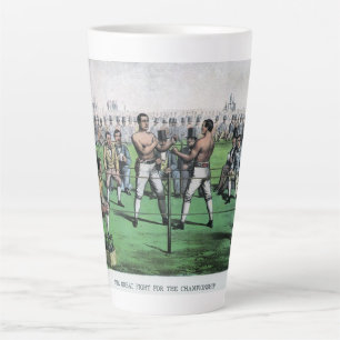Tasse Latte Gros Combat pour le Championnat, Boxe Vintage