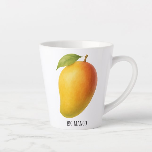 Tasse Latte Gros Mangue, Fruit Sucré et Nom (Droite)