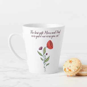 Tasse Latte Gros Sis Petite Soeur Douce Citation Fleurs Sauvag