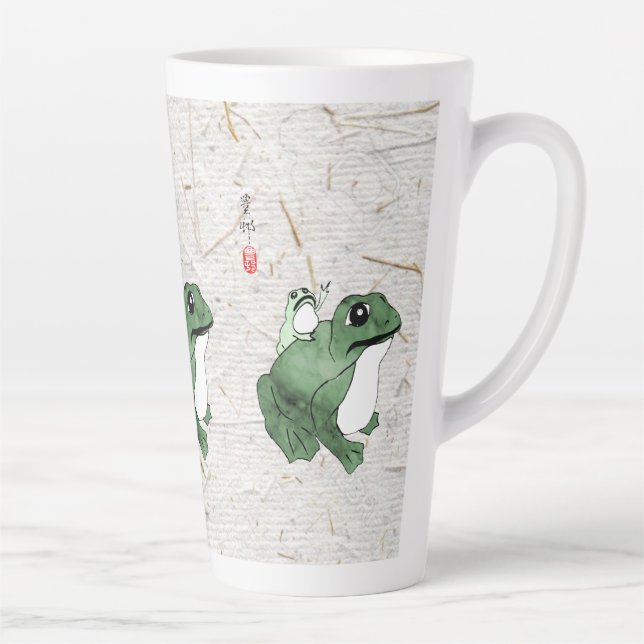Tasse Latte Grosse grenouille Petit crapaud japonais 19e siècl (Droite)