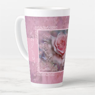 Tasse Latte Grosse pâte en latte rose