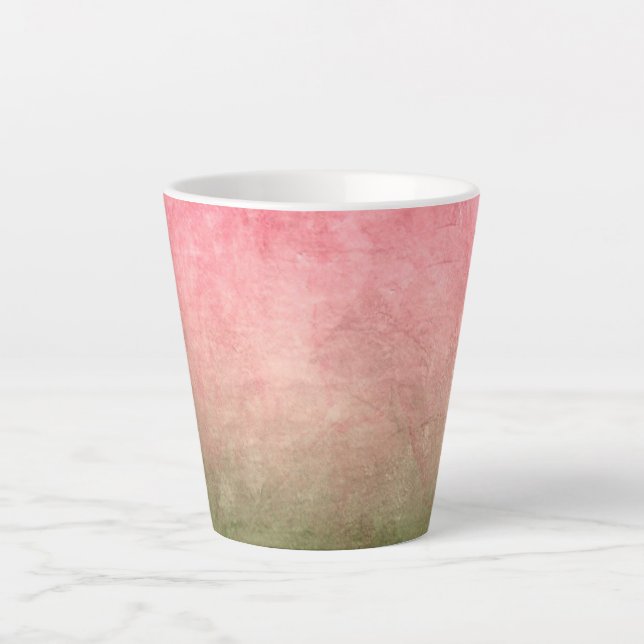 Tasse Latte Grunge Colors - Rose Pink & Green (Devant)