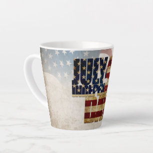 Tasse Latte Grunge USA juillet 4 Juillet Indépendance Graphiqu