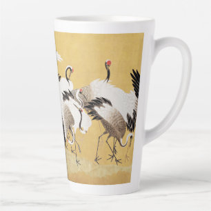 Tasse Latte Grupe de grues japonaises Vintage Oiseau Riche Cla