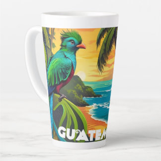 Tasse Latte Guatémala Voyage Vintage Rétro Poster Ensemble d'A