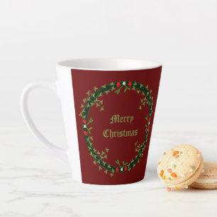 Tasse Latte Guirlande de Noël gothique personnalisée