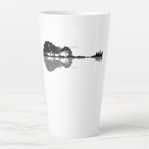 Tasse Latte Guitare acoustique Nature Est Musique Bass Guitari