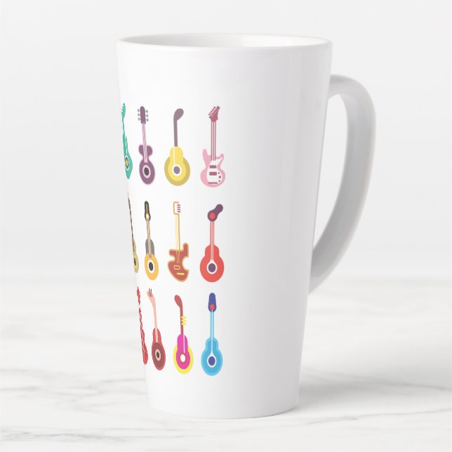 Tasse Latte Guitares colorées (Angle droit)