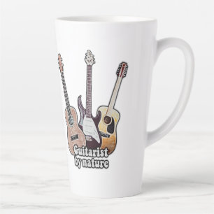 Tasse Latte Guitariste de nature. dessins drôles de guitares
