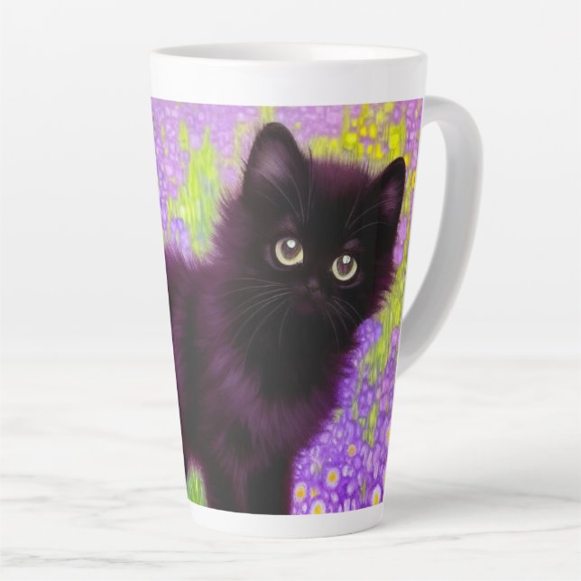 Tasse Latte Gustav Klimt Black Kitten (Angle droit)