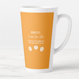 Tasse Latte Halloween Citrouille orange clair épice doux ou Ni