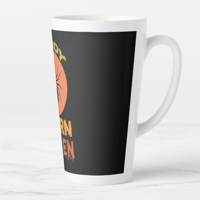 Tasse Latte Halloween Corn Corn Queen Anniversaire (Droite)