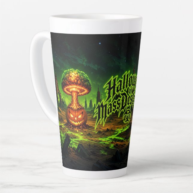 Tasse Latte Halloween de destruction massive Citrouille radioa (Angle gauche)