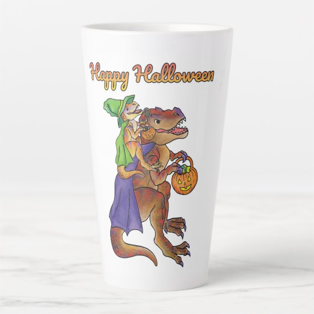 Tasse Latte Halloween Dinosaur Grosse Musique (Devant)
