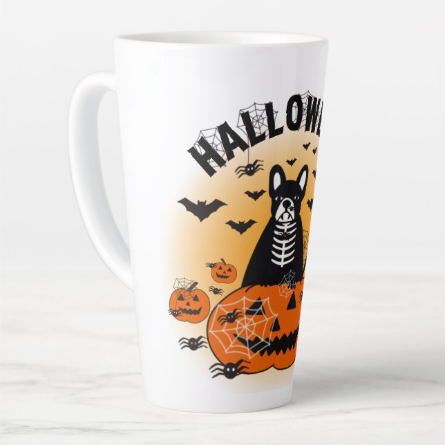 Tasse Latte Halloween Frenchie (Angle gauche)