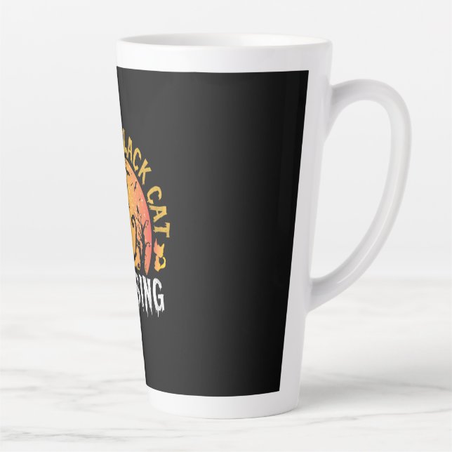 Tasse Latte Halloween Gift | Danger Cat Crossing Birthday (Droite)