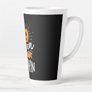 Tasse Latte Halloween Reine Du Citrouille