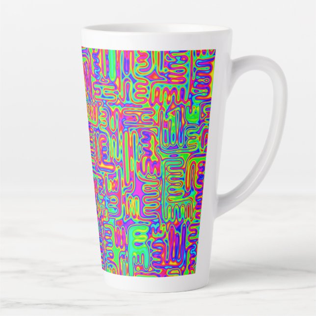 Tasse Latte Hand and Digitally Painted Pattern art 42 (Droite)